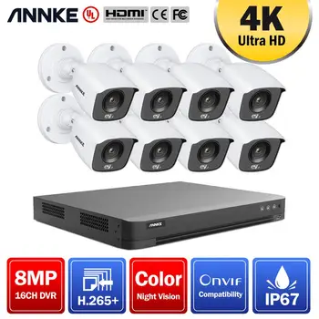 

ANNKE 4K Ultra FHD Full Color Video Surveillance System 16CH 8MP H.265+ DVR With 8MP Outdoor Weatherproof Security CCTV Cameras