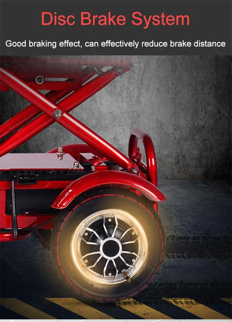 Smart Electric Scooter Tricycle 3 Wheels Electric Scooters 48V 20AH 80KM Portable Folding Electric Scooter For ElderlyDisabled (10)