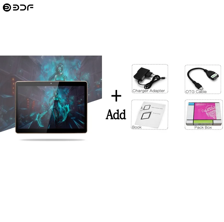 Standard BDF,, 4G, LTE, планшет с функцией звонка, 10 дюймов, четыре ядра, 4G+ 64G, Android 7,0, планшетный ПК, WiFi, Bluetooth, две sim-карты, ips, lcd 10,1 - Комплект: Standard