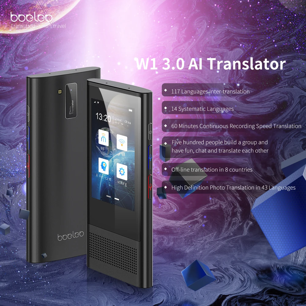 Boeleo W1 3,0 AI переводчик 117 языков портативное голосовое устройство умный бизнес путешествия арабский обучение межпереводная машина
