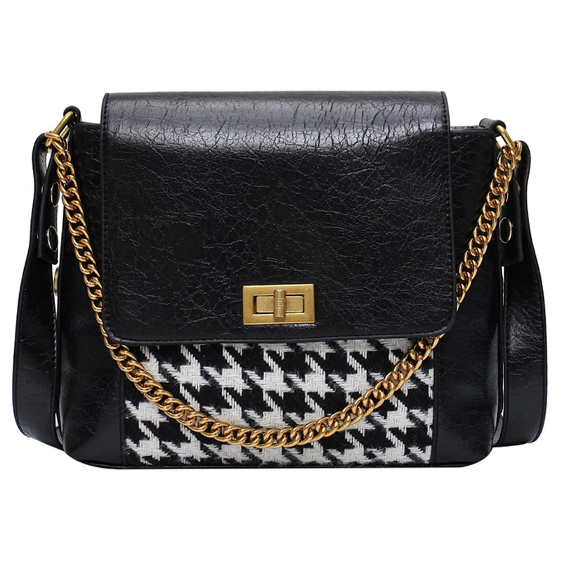 

iVog New Arrival Everyday Ladies Small Shoulder Crossbody Handbag Black Chain louis Geometric Hand Bags for Women 2019
