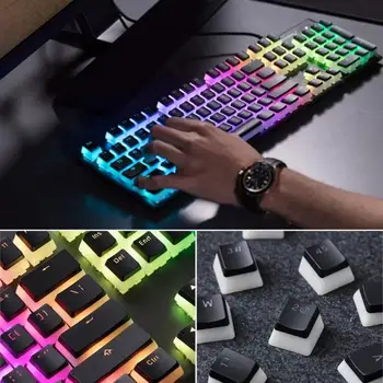 

104 Key Home Keycap Backlight Removal Double-Skin Milk Office Mechanical Keyboard PBT Two-tone Decorative Translucent Oil Proof
