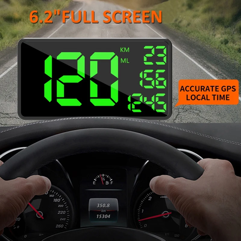 C109 Car 6.2 Inch Head-Up Display Driving Speed Digital GPS Vehicle Car Speed Warn Satellite Speedometer