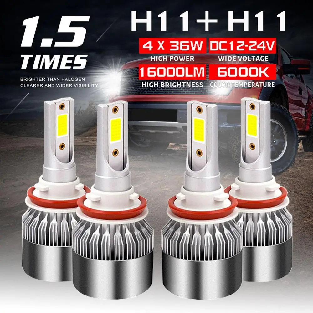 

H11 + H11 Combo LED Headlight fit for Dodge Grand Caravan 2011-17 High Low Beam