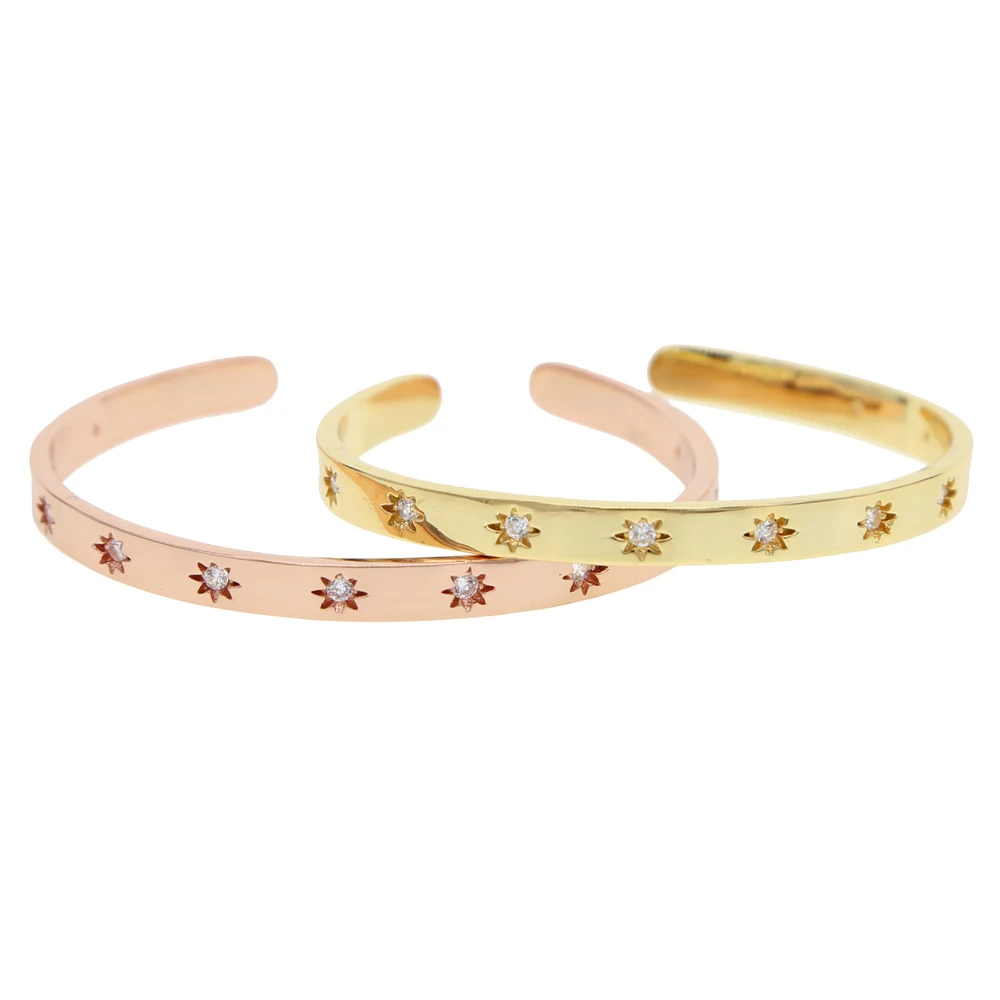 Нежная микро Мозаика Кристалл незамкнутные браслеты розовые золотые талисманы для женщин браслет браслеты наивысшего качества элегантный браслет отрегулировать