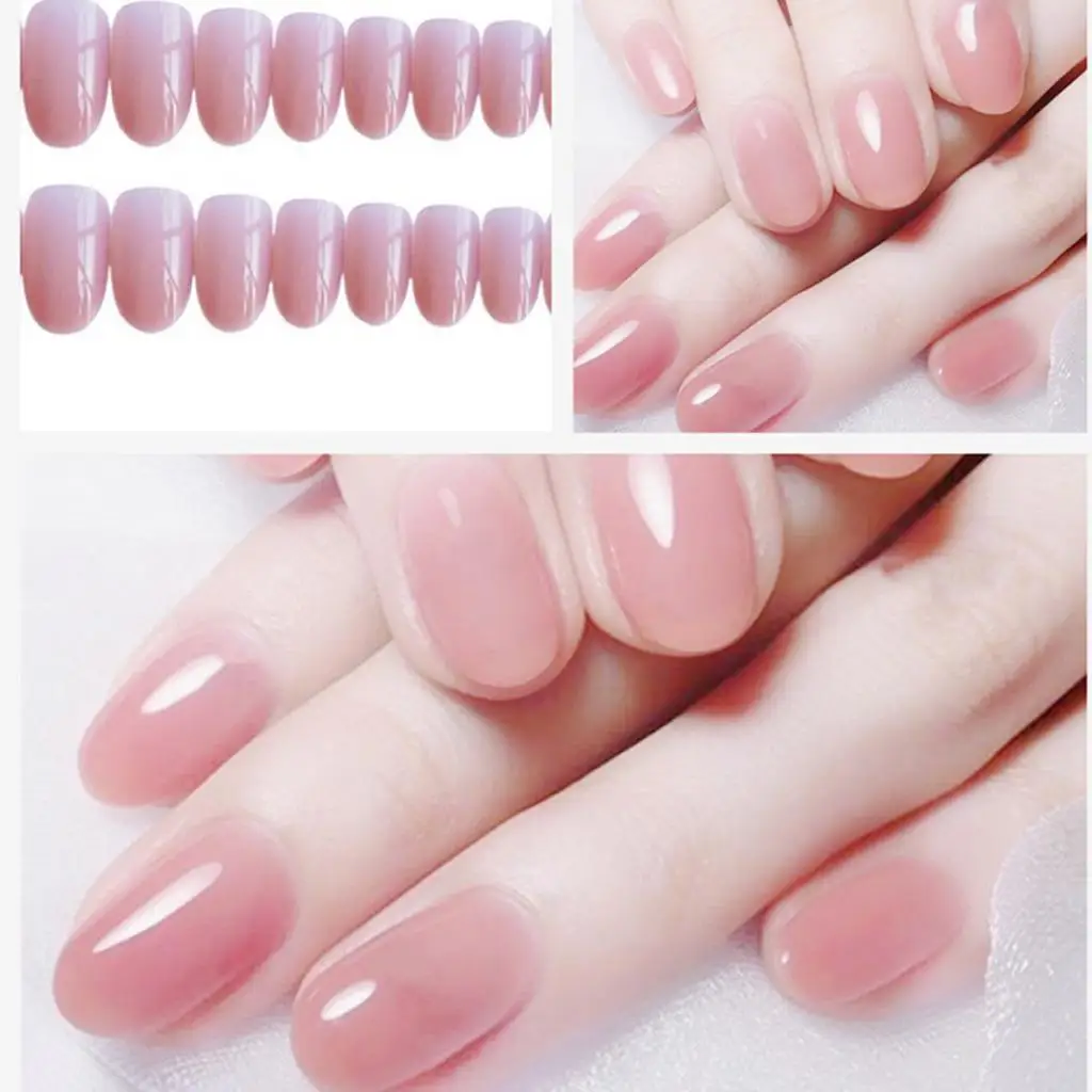 24 Pcs Fake Nail Tips Clear Full Cover False Nails For Salons DIY Nail Art