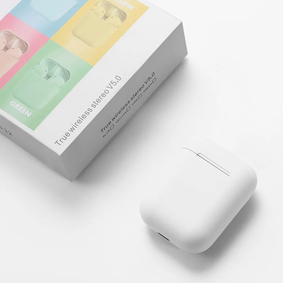 Оригинальные матовые беспроводные наушники bluetooth in pods i12 tws беспроводные наушники бас наушники гарнитура PK i10 i9s i11 i20 tws - Цвет: white have packaging