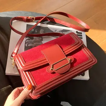 

Vintage Square Crossbody bag 2020 Fashion New High quality Matte PU Leather Women's Designer Handbag Lock Shoulder Messenger Bag