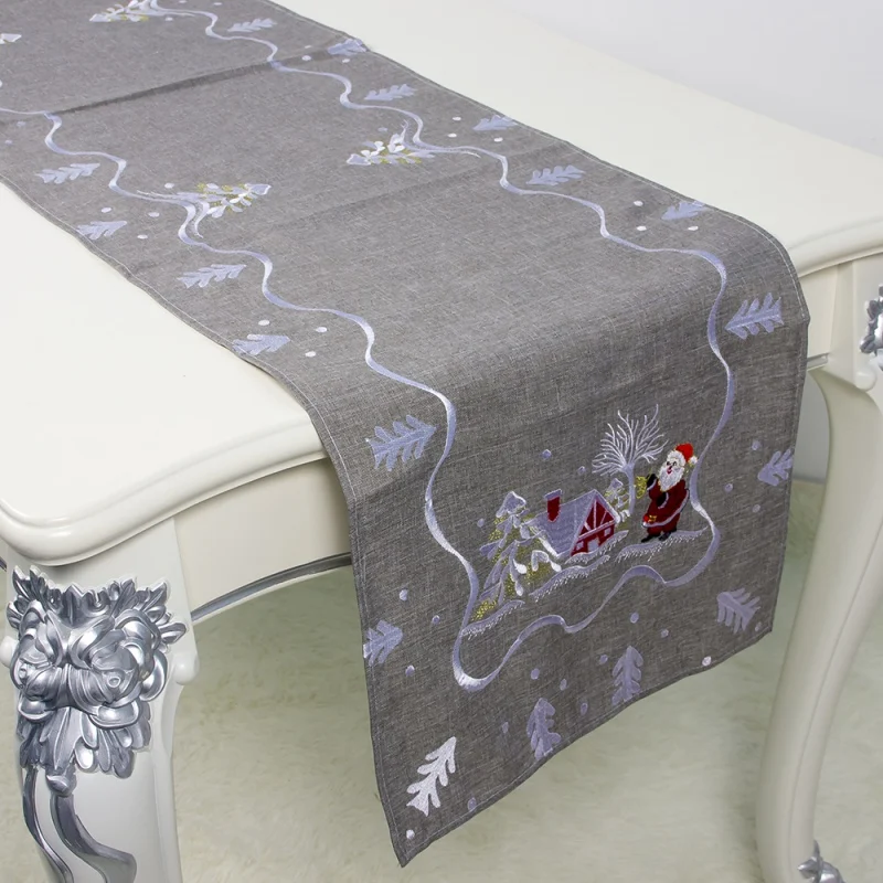 Рождественский Одноместный Laer снежинки сверкающий бегун сказочный лес хлопок Печатный машинный моющийся кухонный стол бегун для части