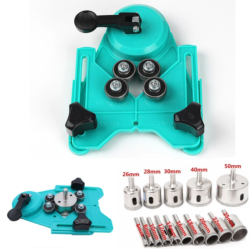 

Perforator Sander Puncher Set Glass Holes Locator Perforating Machine 4-83mm Bit Hardware Set 15pcs Sanders 1pcs Perforator