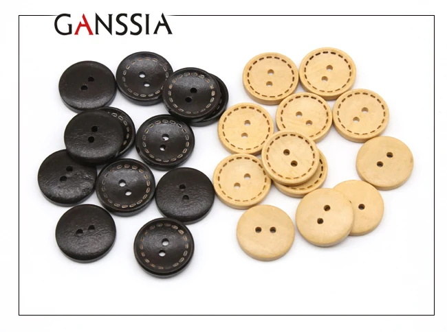 50pcs/lot Size: 12.5mm-20mm Natural Wooden Buttons for Crafts4-holes Wood  Button for Sewing Clothing Accessories (SS-923)