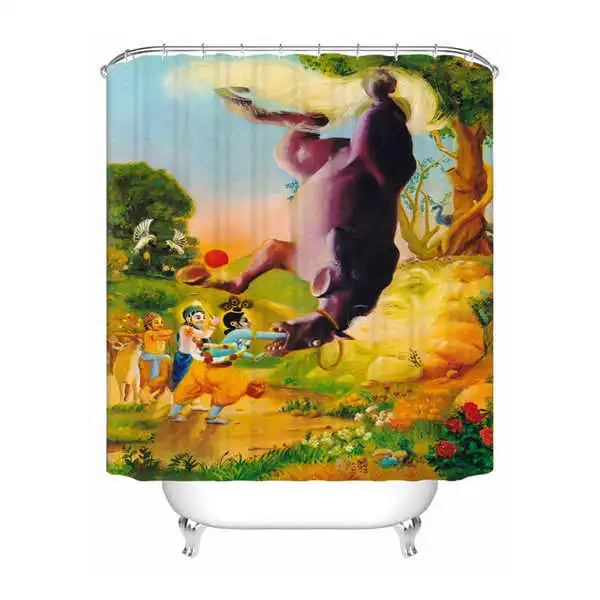Shower Curtain Пользовательские водонепроницаемые занавески для душа индийские боги печатные ванная комната декор различных размеров#180324-01-13 - Цвет: Shower Curtain