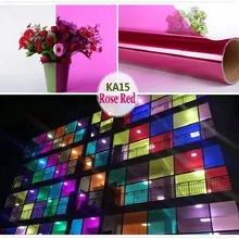 Розово-красная стеклянная наклейка самоклеящаяся легкая съемная декоративная УФ-защита для окна, двери, шкафа, стола, стеклянной стены, ручная работа, Тонирующая пленка