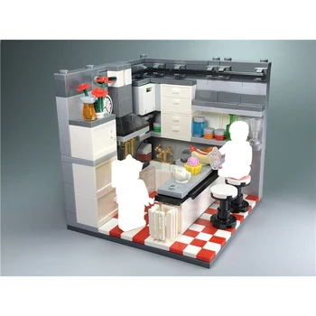 

Without Mini figures Fit lego Play house kitchen Scenes Building Blocks toy brick Props Cherry tree For kid Gift Accessories