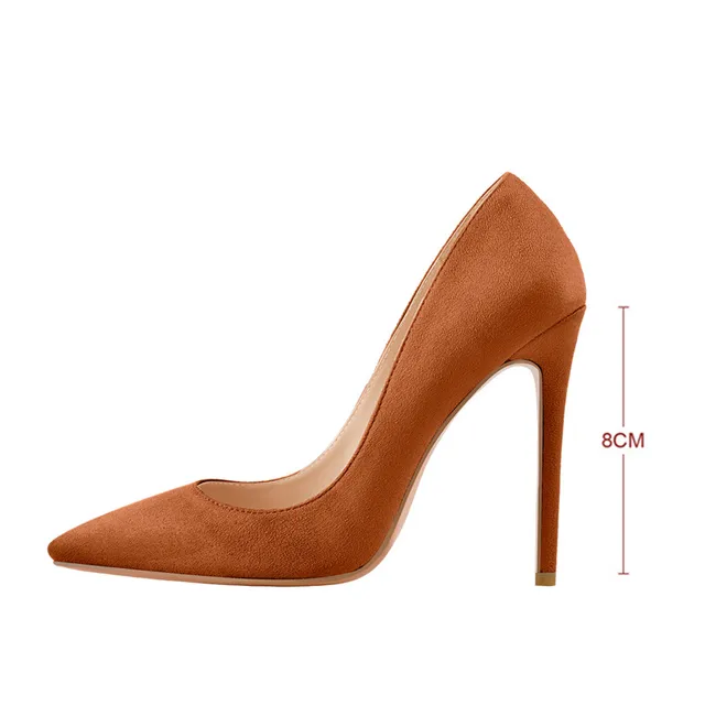Onlymaker Women's Pointed Toe 8cm High Heel Slip On Stiletto Pumps Large  Size Red Black White Pink Basic Chic Shoes - Pumps - AliExpress