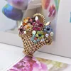 CINDY XIANG Rhinestone Flower Basket Brooch Vintage Colorful Brooches For Women Autumn Design Fashion Jewelry Coat Accessories ► Photo 3/6