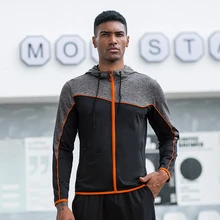 Зимняя спортивная куртка с капюшоном, мужская спортивная куртка для фитнеса, облегающая верхняя одежда, спортивная толстовка с капюшоном, мужская спортивная куртка для бега