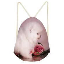 Заказная сумка на шнуровке с логотипом 3D озорной милый кот узор печать девушки карман изменить обувь сумка портативный рюкзак школьный Прямая