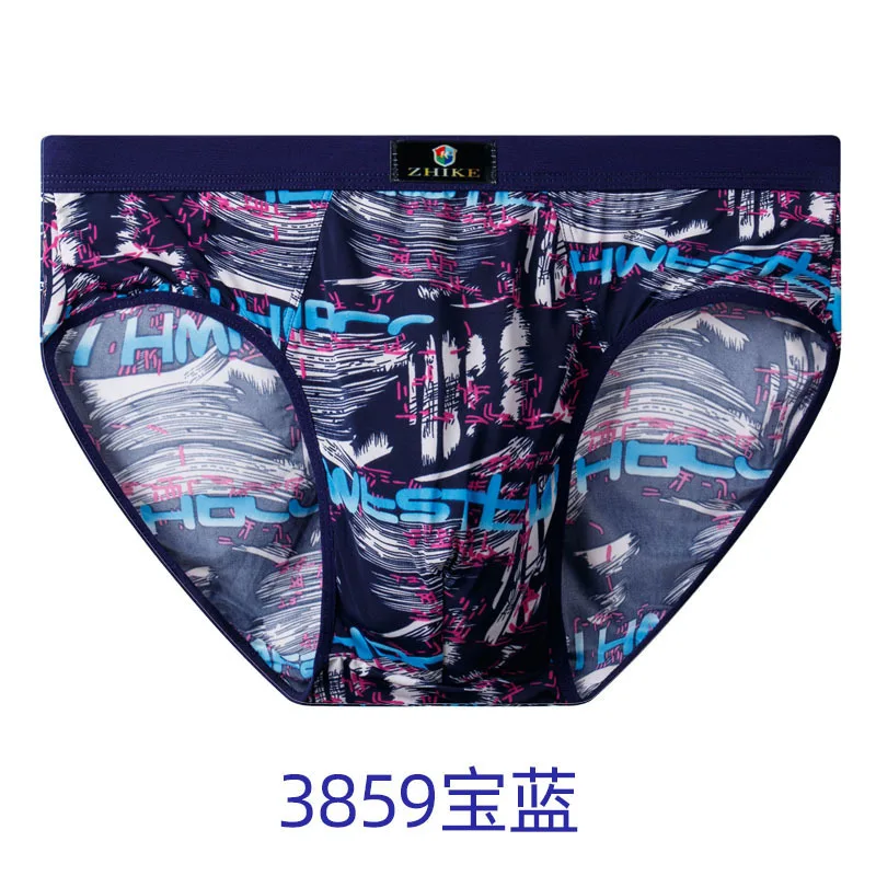 Popsicle men's triangle underwear fashion printing summer thin breathable sexy close fitting men's underwear boxer briefs with ball pouch Briefs