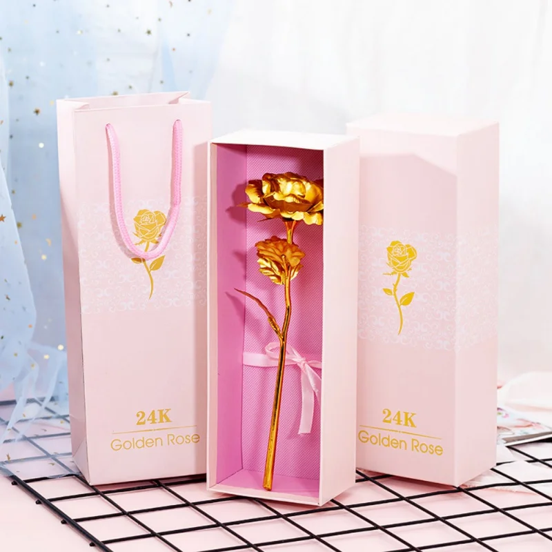 

creative gift box Gold foil rose multicolor 24k platinum suitable for home decoration holiday party wedding valentine gift