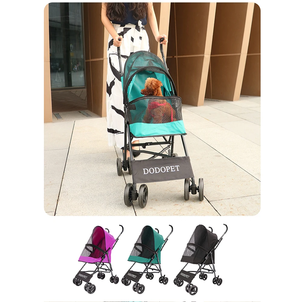  Waterproof Oxford Cloth Portable Pet Dog Stroller Foldable Dog Strolling Cart Four Wheel Pet Stroll