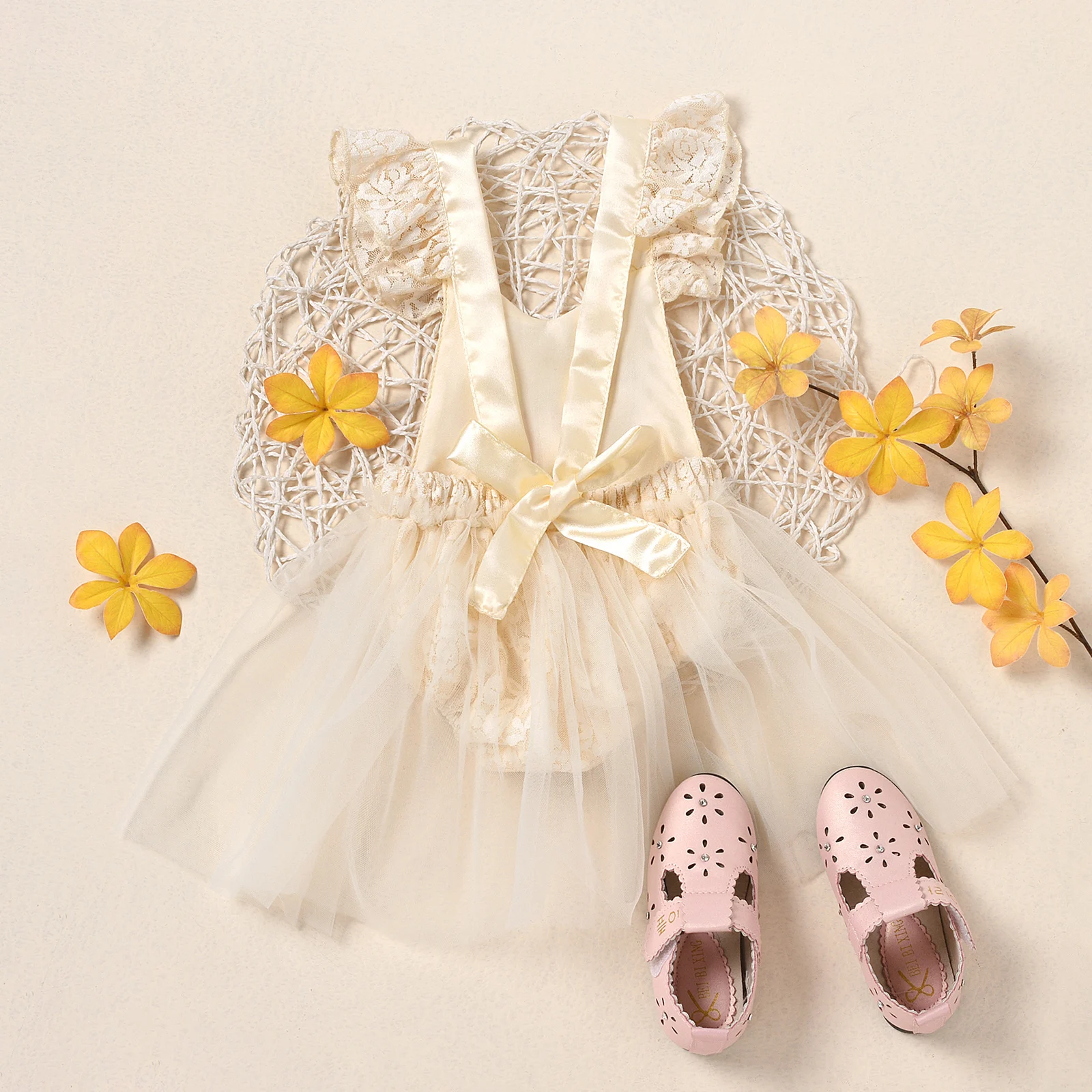 Newborn Baby Girls Romper Dress Mesh Lace One Letter Print Party Dress Summer Costume,baby rompers,baby jumpsuit,baby clothing
