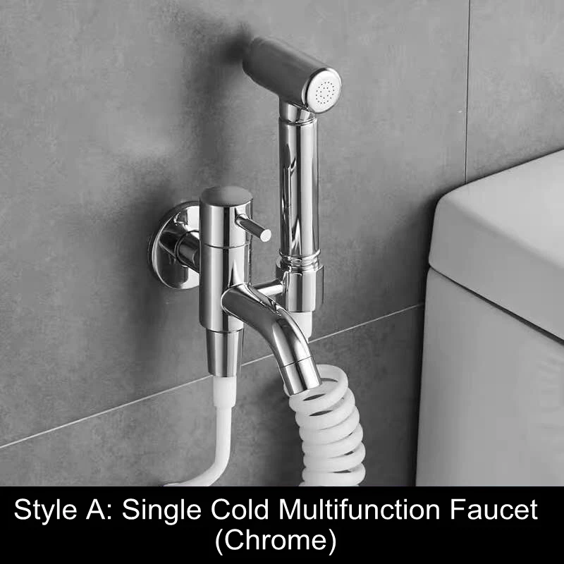 Chrome A Single Cold Vidric Черный кран для биде опрыскиватель Туалет угловой клапан ручной гигиенический сад кран биде головка распылитель для домашних животных Аэрограф кран EL011 - Цвет: Chrome A Single Cold