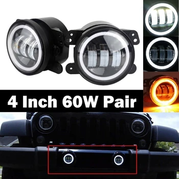 

4Inch 2PCS 30W LED Passing Fog Auxiliary Light with DRL White Amber Turn Signal for Jeep Wrangler JK Cherokee Dodge Magnum