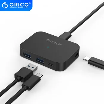 

ORICO Type C 4 Port USB3.0 Mini HUB Support OTG Function 5 Gbps SuperSpeed USB Splitter USB C USB3.1 For Laptop Desktop Mac PC