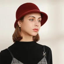 

Ms Basin Of 2022 Dome Wool Cloth Hat Season Elegant Fashion Hat Female Tide Of England Fisherman Hat Luxury Cashmere Hat Luxury