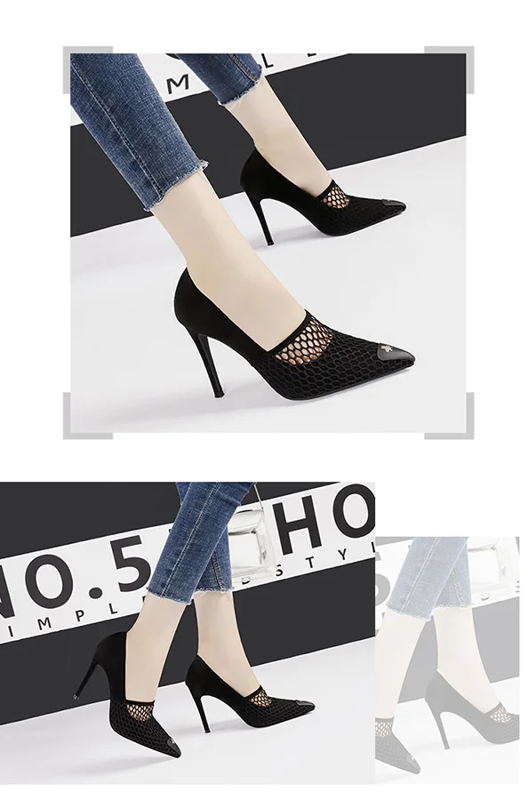 Сетчатые пэчворк туфли; женская обувь на высоком каблуке из флока с острым носком; шлепанцы без застежки; zapatos mujer; цвет черный, красный, хаки, абрикосовый