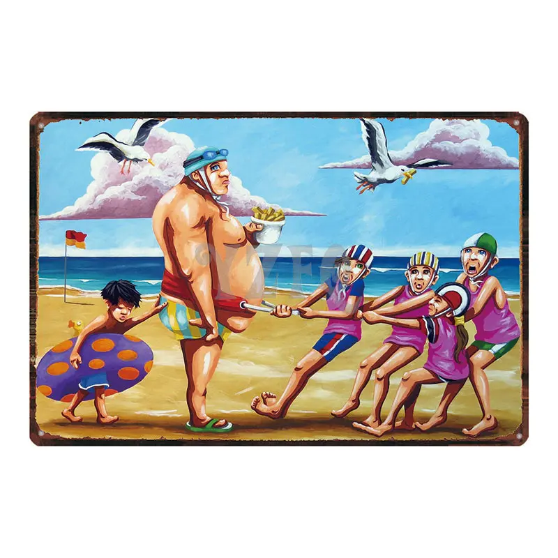 

Summer Beach Surf Plate Metal Signs Shabby Chic Vintage Style Wall Pub Home Art Music Bar Decor Metal Poster DU-3151A