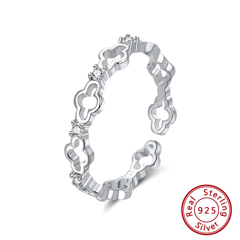 ORSA JEWELS 925 пробы серебряные кольца для женщин в форме симпатичной Звезды Полые Кольца Юбилей обручальное кольцо девушка ювелирные изделия подарок OSR103 - Цвет камня: OSR140