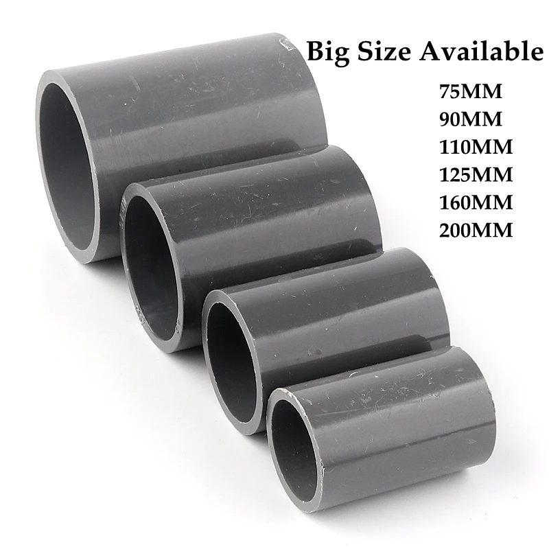 Big Size ID 63~160mm Mounting Hydroponics Pipe Straight Equal Connectors PVC Connector Plastic Joint Fittings | Дом и сад