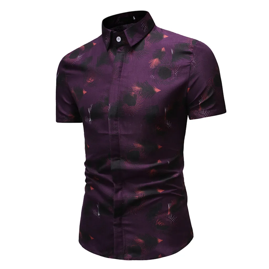 Рубашка camisa masculina мужские рубашки chemise homme уличная Гавайский принт пляжный короткий рукав быстросохнущая рубашка мужская Z4