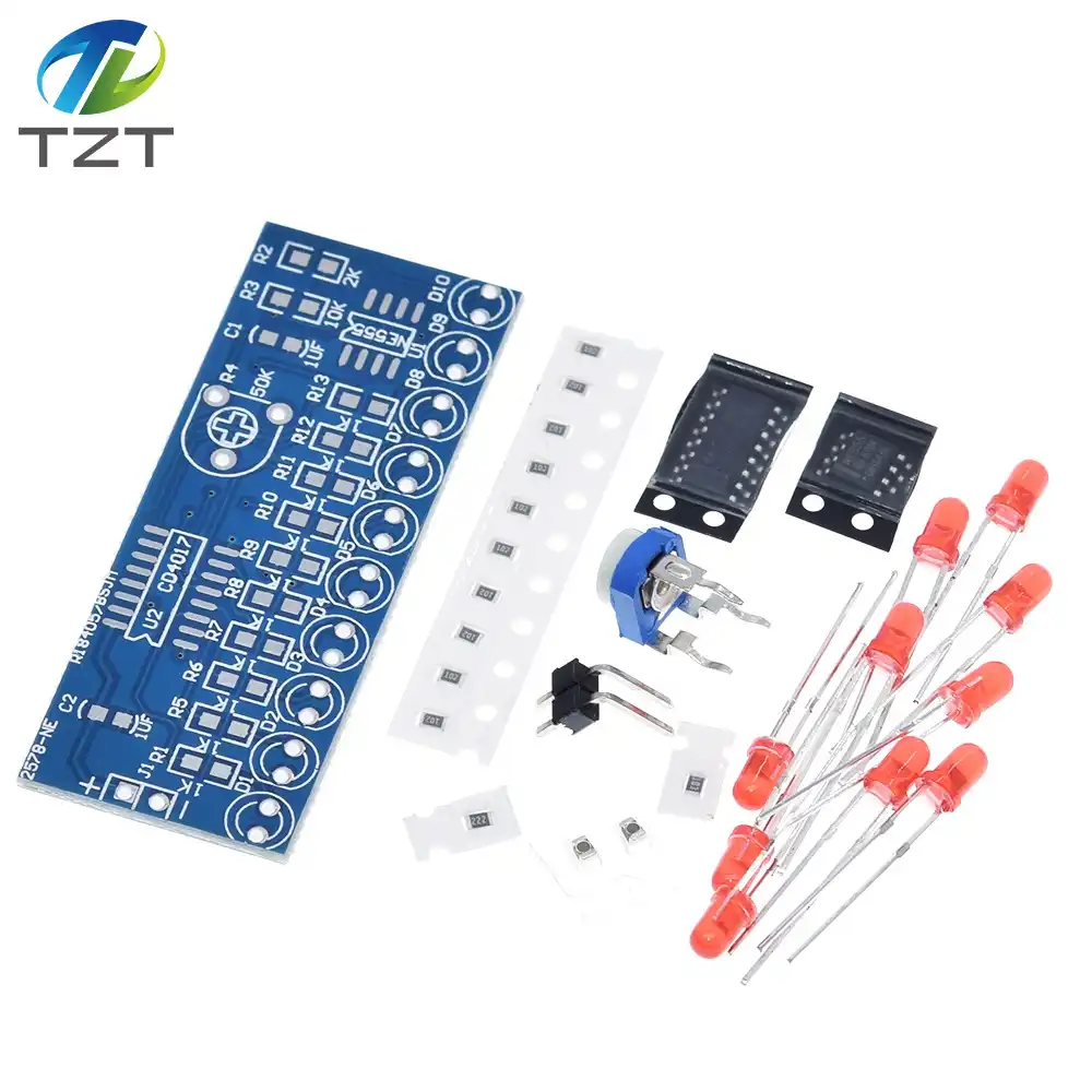 DIY Kit Running Flow LED Light Production Suite Electronic NE555+CD4017 RU