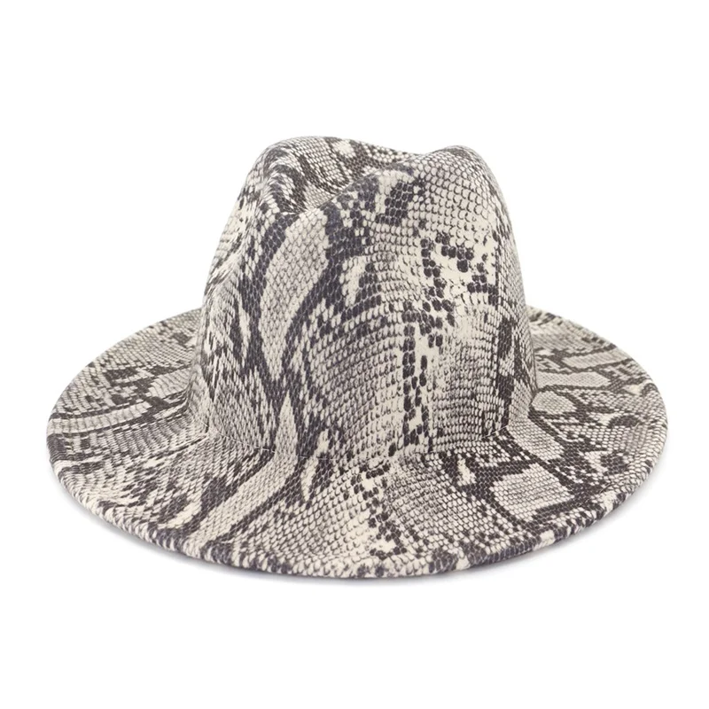 Змеиный узор с широкими полями Мода Tide Jazz Hat Повседневная Tide осень зима индивидуальная женская шапка для взрослых - Цвет: 01