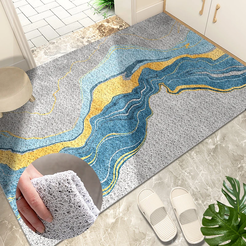 

Silk Loop Dust Removal Home Front Door Mat Kitchen Bedroom Bathroom Living Room Carpet Entrance Door Mat Custom Non-slip PVC Mat