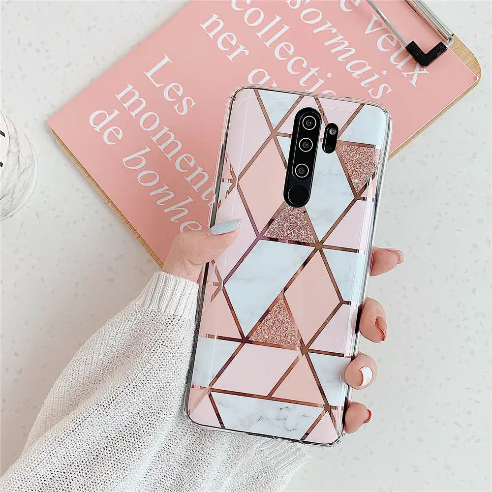 

Plating Splice Geometric Marble Phone Case Funda For Xiaomi Redmi K20 Pro 9T Pro Phone Cases Cover Silicone Soft TPU Back Shell