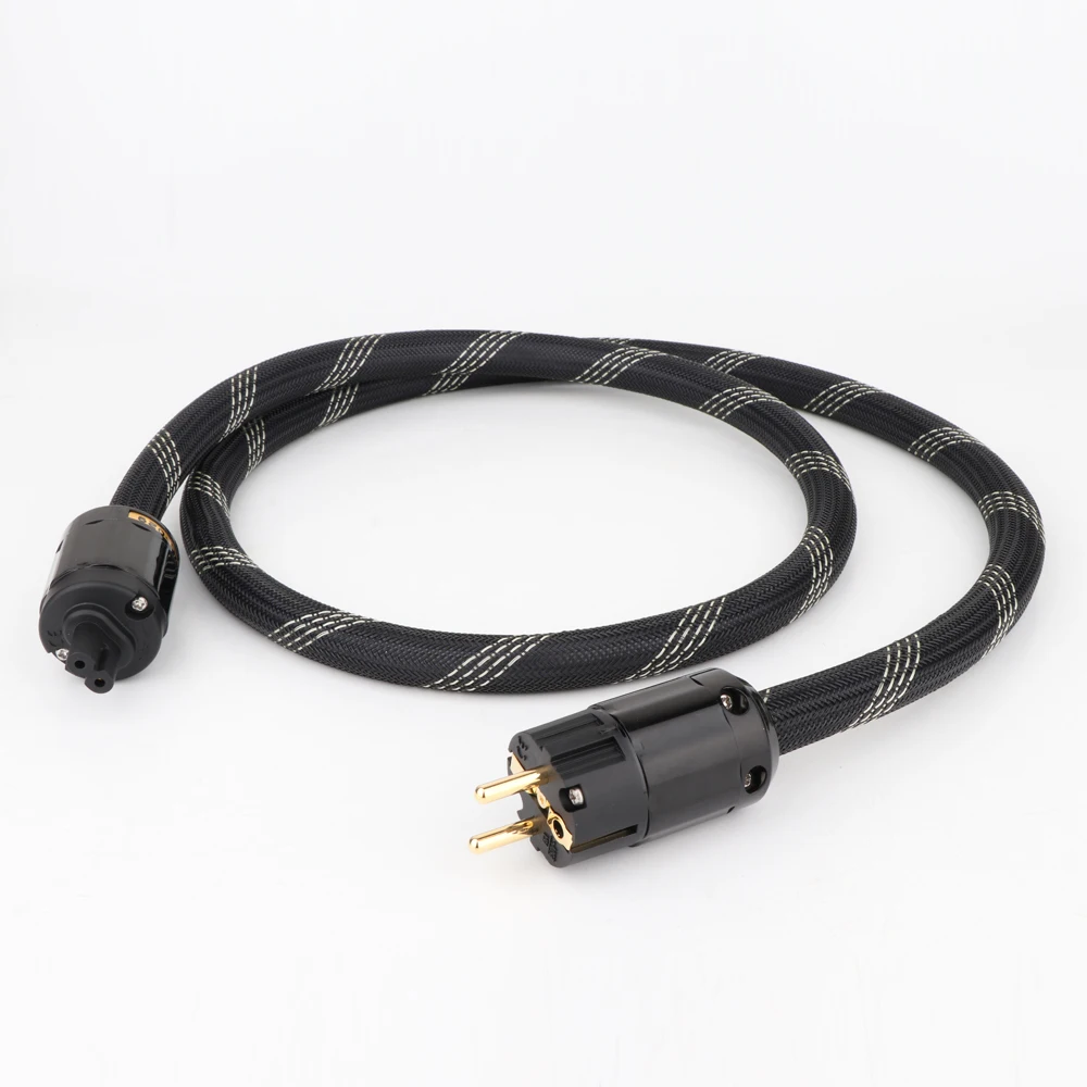 

Hi-end OCC Copper US/EU Power Cable Hifi Audio EU/US AC Mains Power Cord Cable With Figure 8 IEC Female Plug