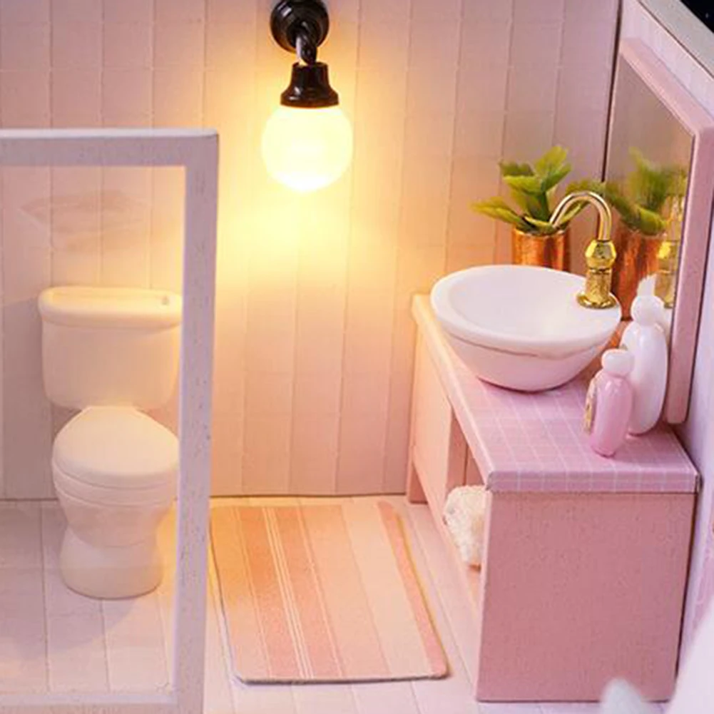 Светодиодный Миниатюрный Кукольный дом Вилла DIY сборка модель ручной работы ремесла игрушка, новогодний подарок