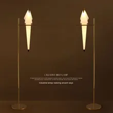 Современный простой светодиодный светильник для пола с изображением птицы, Золотой Железный бумажный кран, стоящая лампа для ресторана, гостиной, спальни, лампа для внутреннего декора