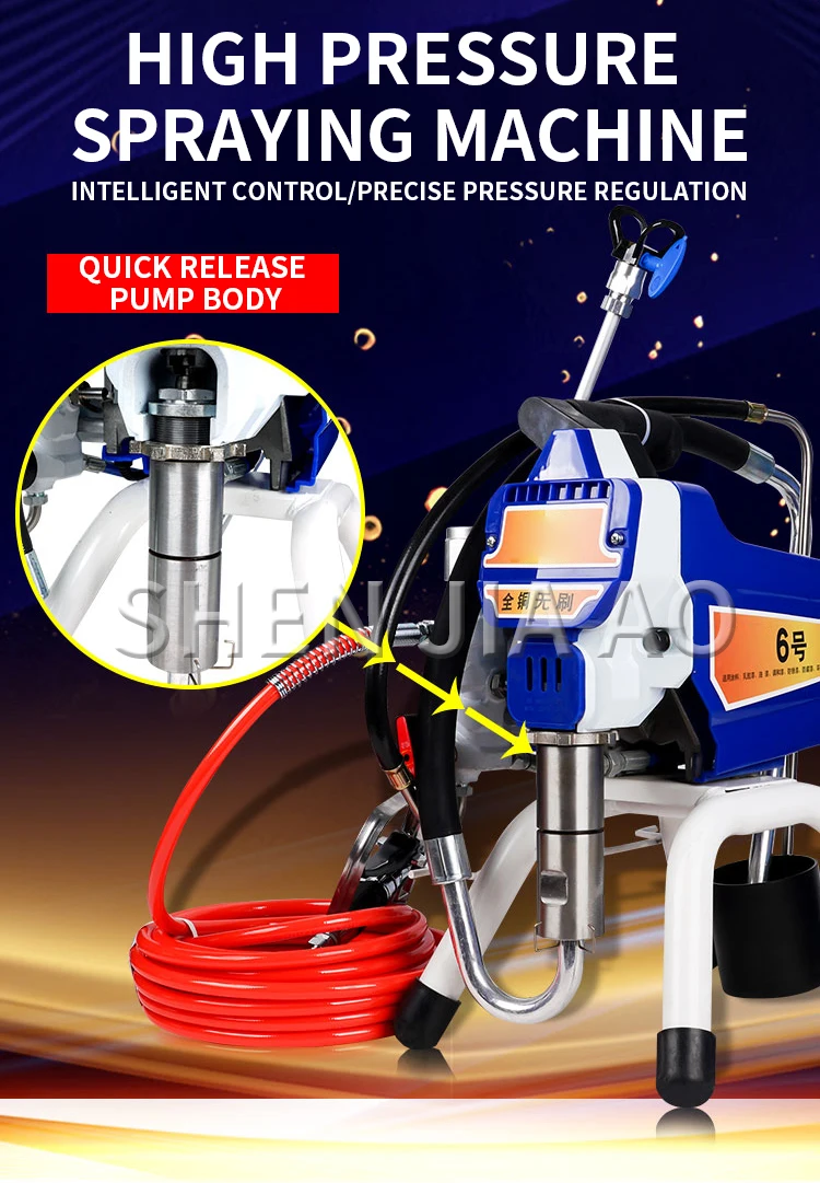 2500W Brushless Electronic Pressure Adjustable Airless Spraying Machine Latex Pa