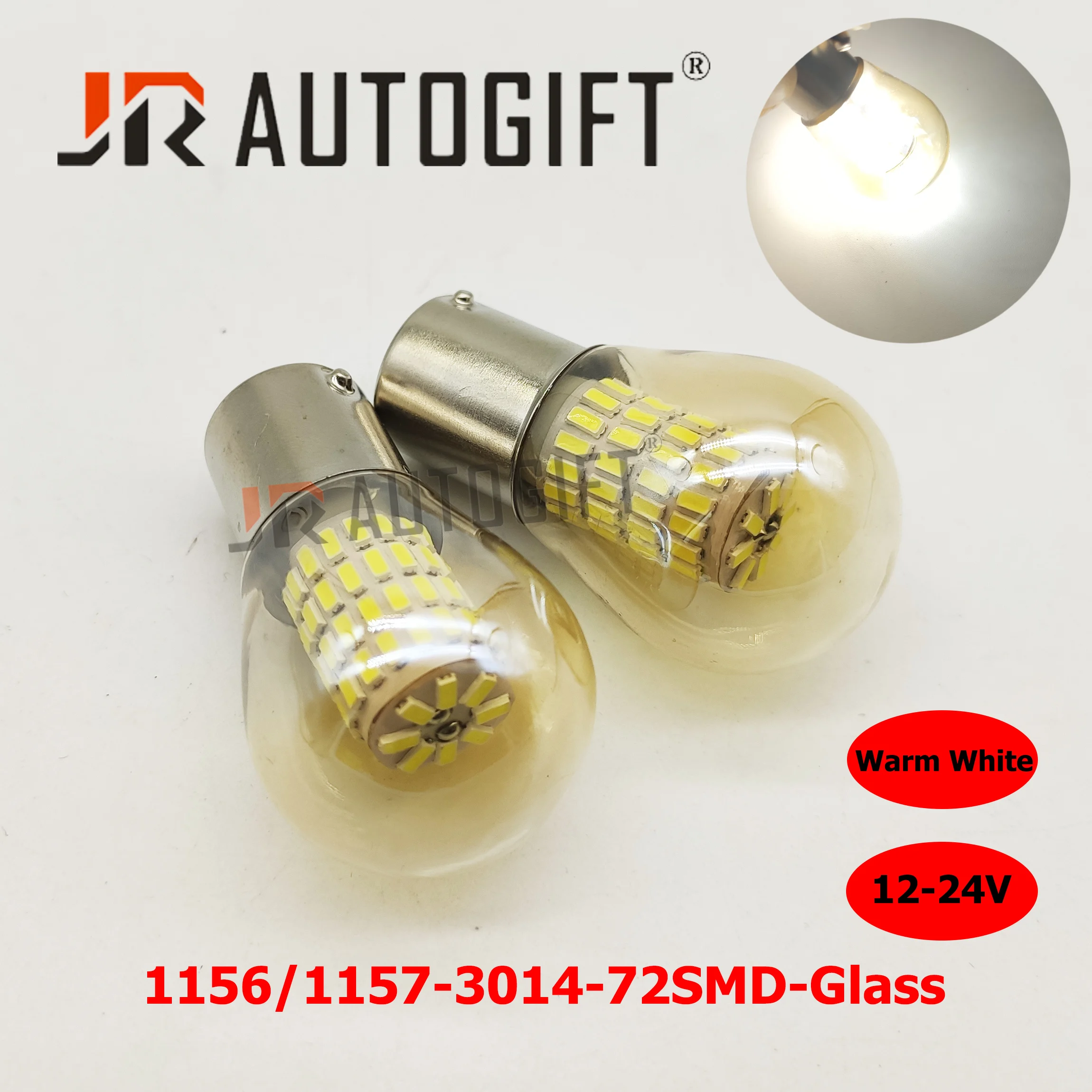 20x P21w LED 1156 Ba15s 1157 BAY15D светодиодная лампа стеклянный чехол S25 3014 72SMD 12-24 в теплый