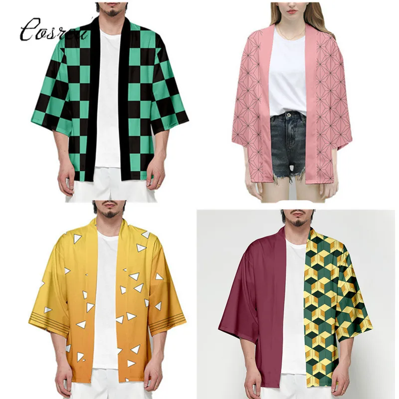 

Demon Slayer Coat Kamado Nezuko Adult Kamado Tanjirou Tops Coat Agatsuma Zenitsu Cosplay Halloween Demon Jacket