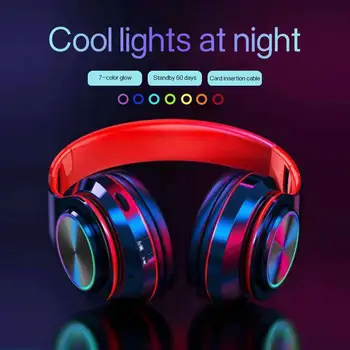

Hot Sale B3 Bluetooth Headphone Mobile Phone Wireless Handsfree Headphone with Mic LED Light Headband Foldable Headset