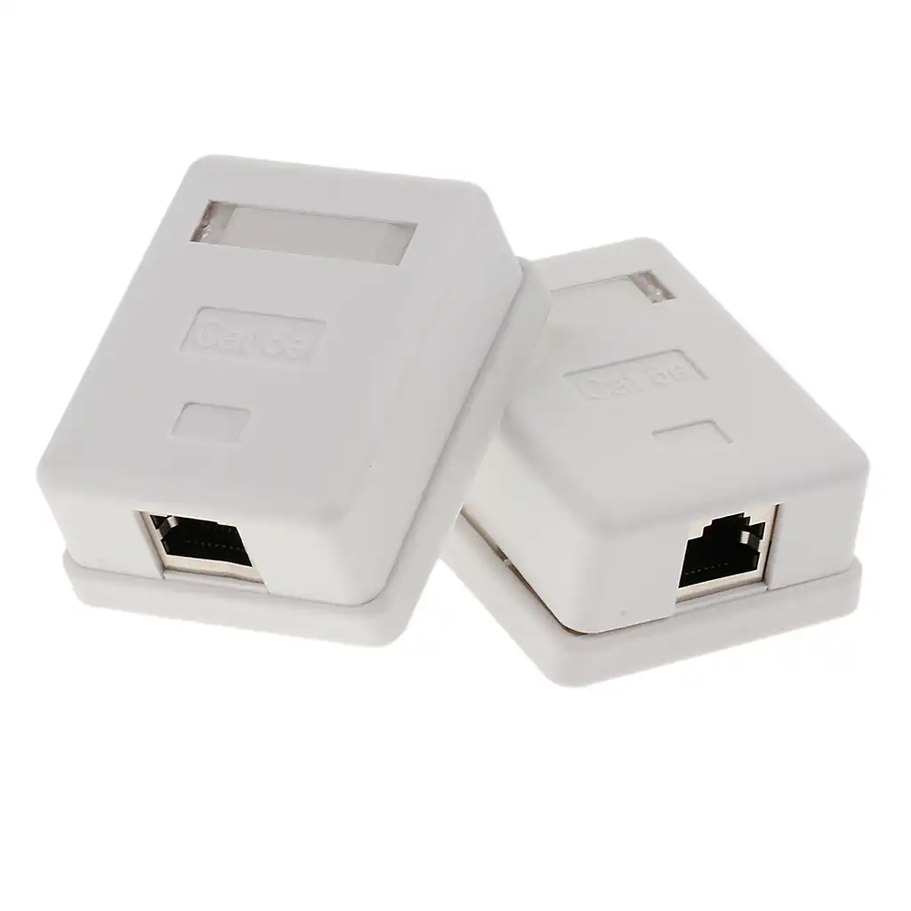 2 X Cat5e Однопортовый разъем для поверхностного монтажа RJ45 лицевая панель