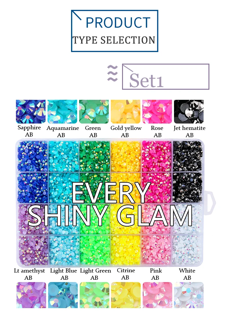 Embroidery Machines 19200pcs/box Resin Loose Rhinestone Rainbow Color AB Glue On Rhinestones for DIY Creative Design Decoration Crafts tailoring marker pencil