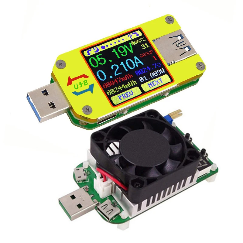 Амперметр Volemeter измеритель тока тестер сопротивления кабеля UM34/UM34C LD25 для зарядки