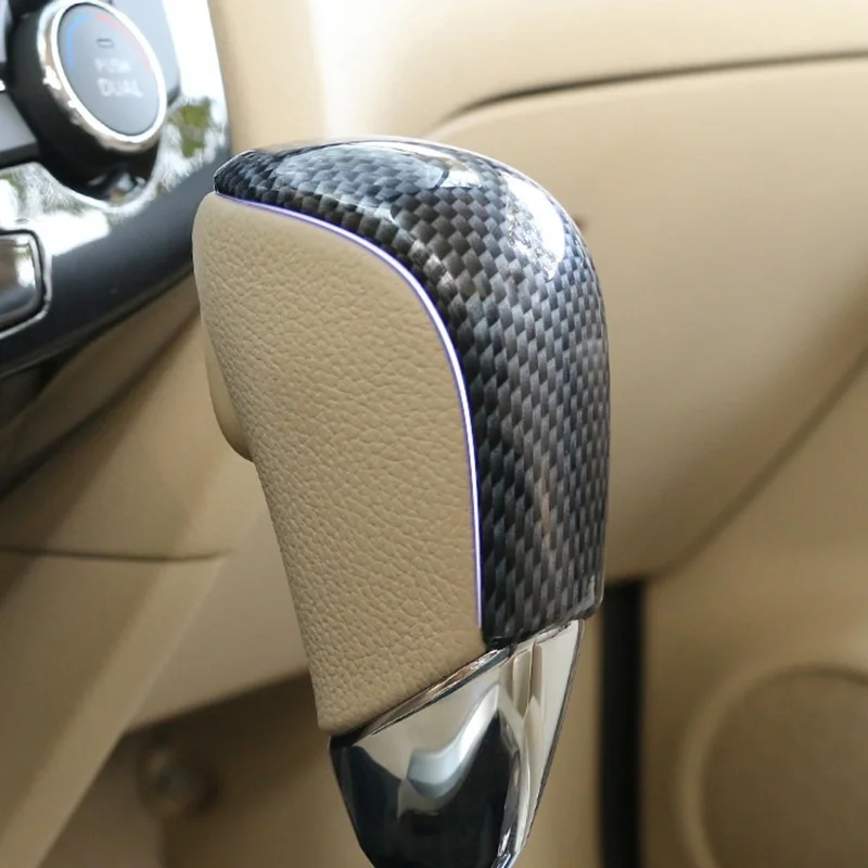 

Car Carbon Fiber Gear Shift Knob Sequins Cover Case Sticker For X-trail T32 2015 2016 2017 2019 Rogue Xtrail Accessories